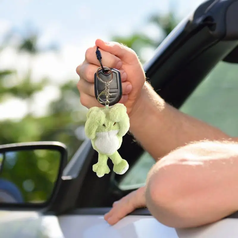 Plush Frog Key Ring Cute Bag Charm Stuffed Animals Soft And Comfortable Backpack Accessory For Family Friends Children