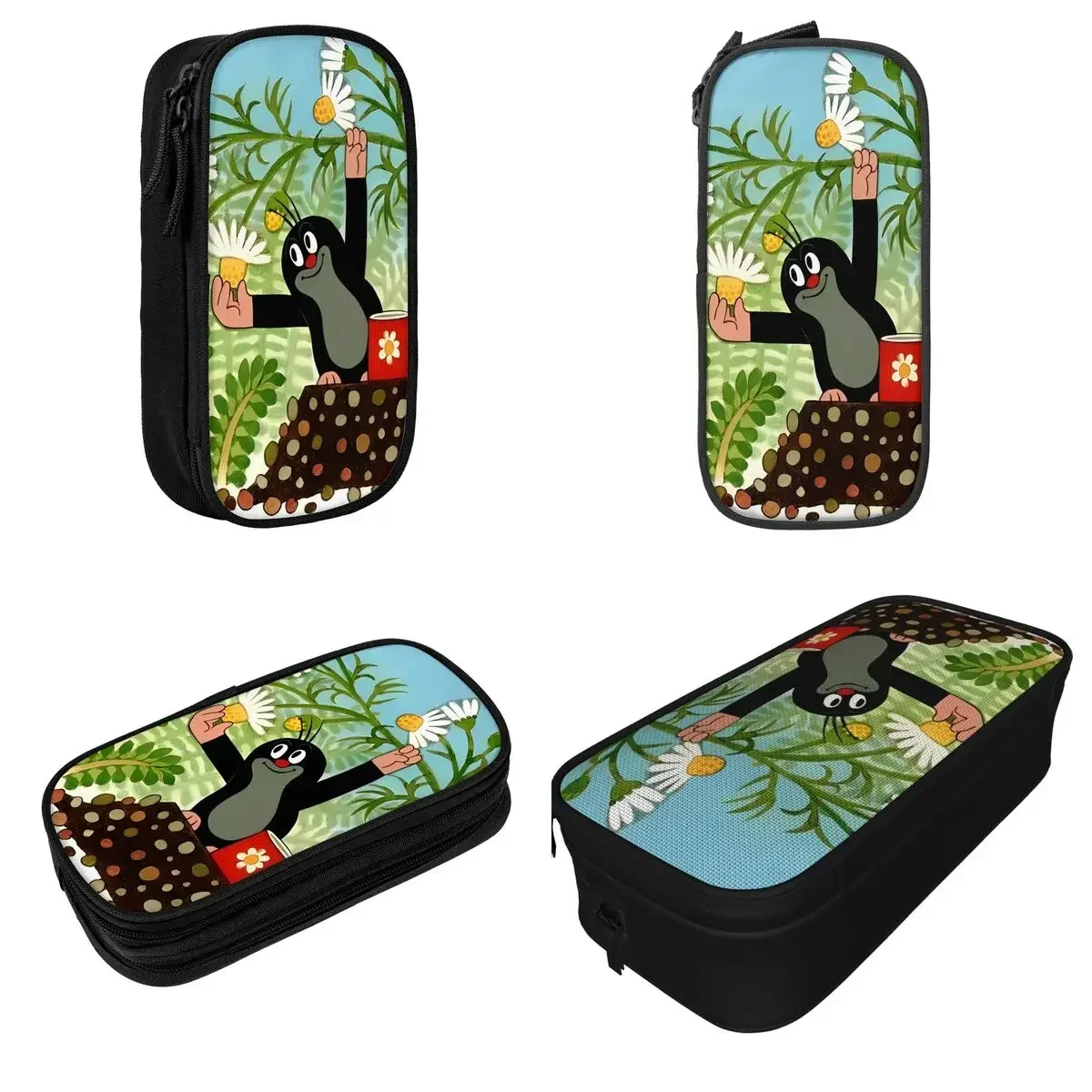 

The Little Mole Flower Pencil Case Anime Pencilcases Pen Holder for Girl Boy Large Storage Bag School Supplies Gifts Stationery