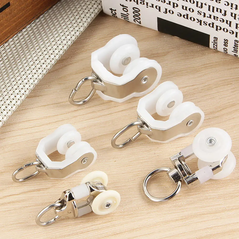 

20 pcs Curtain Pulley Wheel Curtain Track Pulley Metal Glider Hook Vertical Blinds Roller Accessories White Rail Home