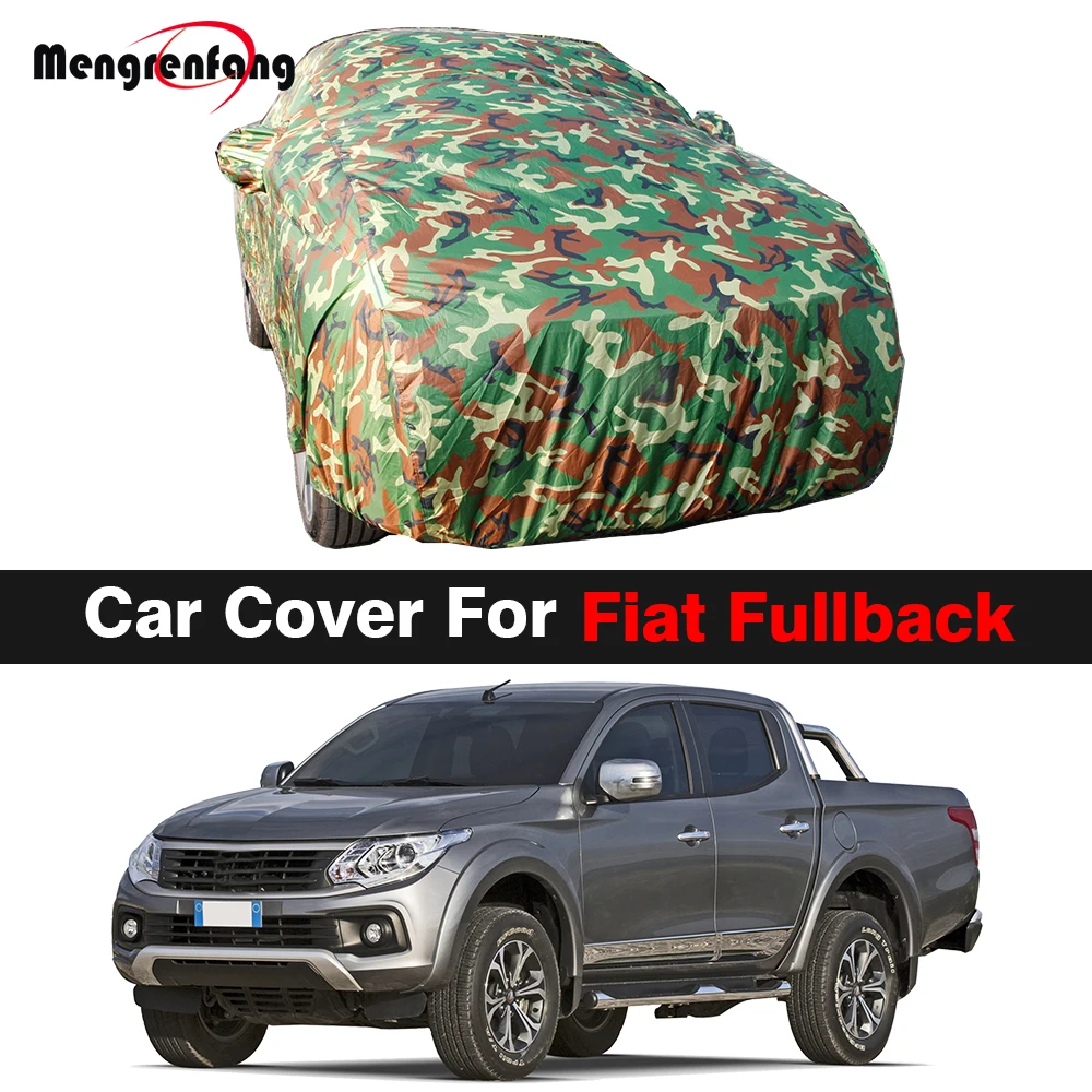 Camouflage Waterproof Car Cover For Fiat Fullback 2016-2023 Anti UV Sun Snow Rain Wind Ice Scratch Protection Truck Cover