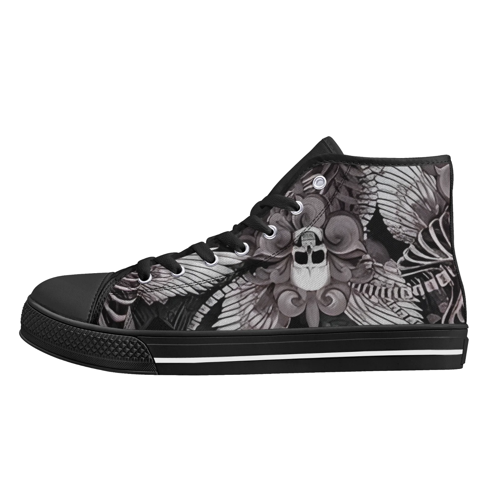 

Custom Shoes Gothic Skull Prints Classic High Top Canvas Shoes for Men Women Vulcanized Shoes Flats Sneakers Footwears
