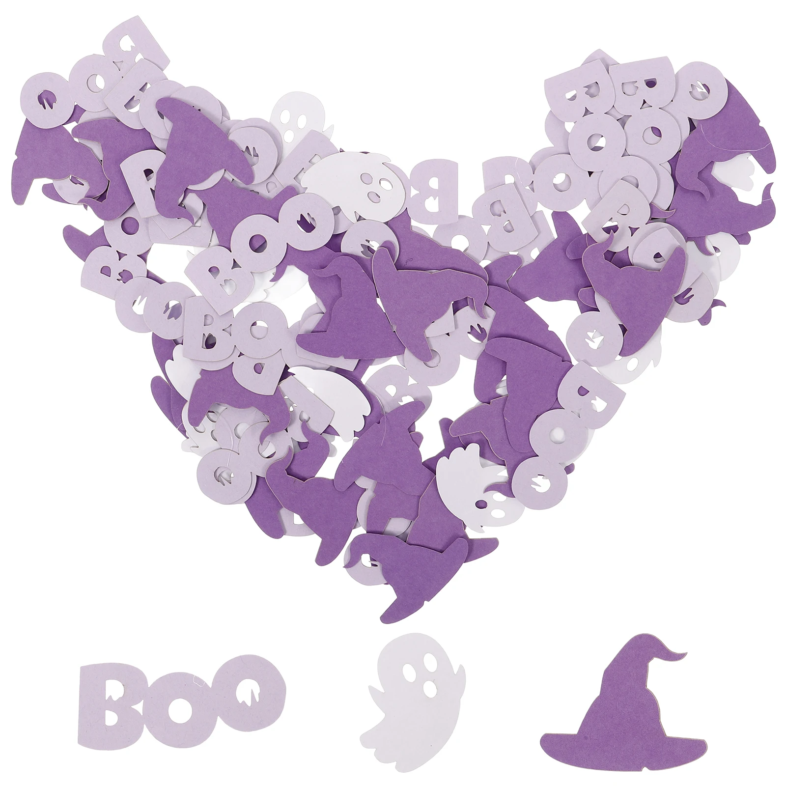 

100 Pcs Wizard Hat Ghost Paper Confetti Witch Family Dinner Halloween Crafts Supplies Colorful Party Festival Props Miss