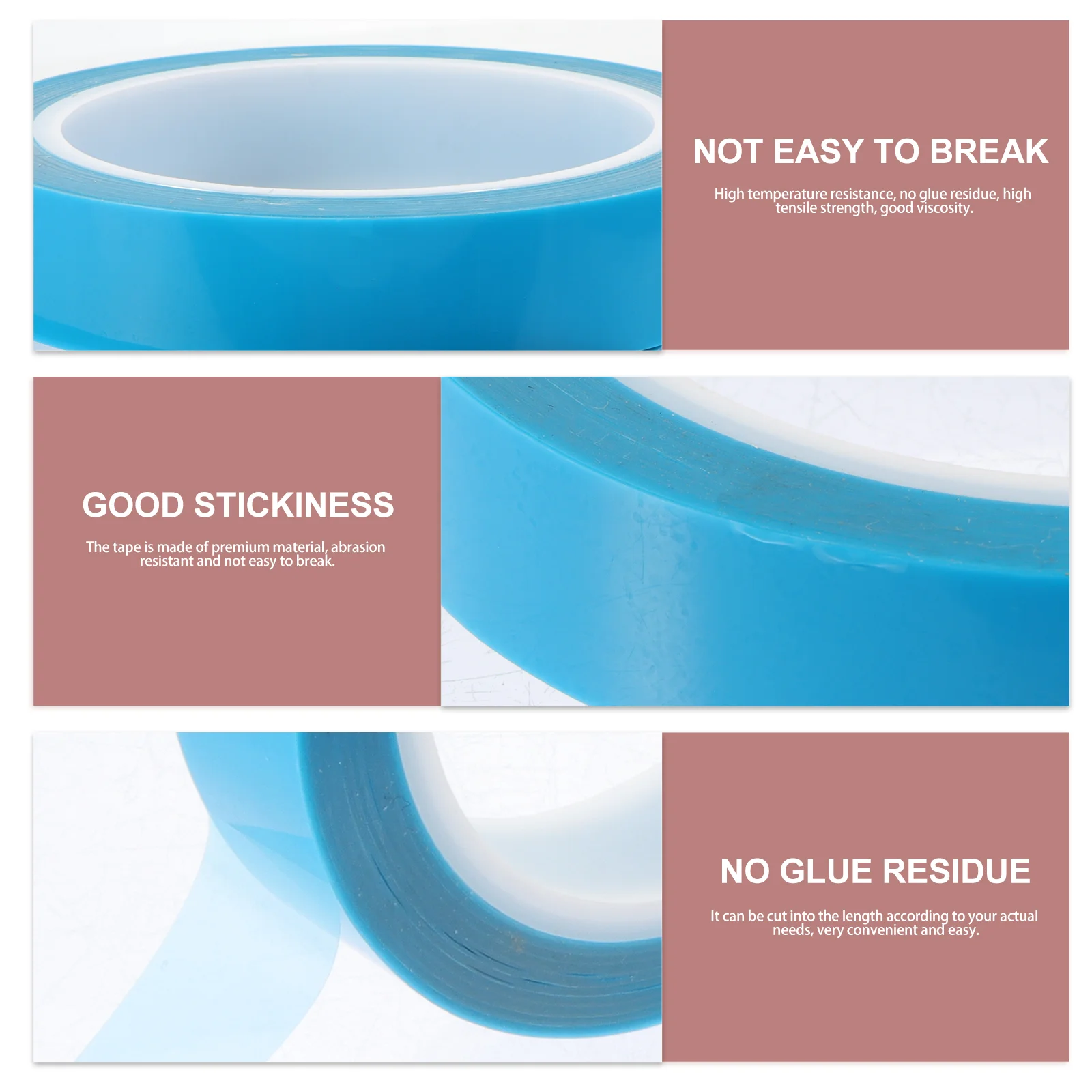 2 Rolls Clear Tape Non-residual Adhesive Door Fixed Refrigerator Fixation Single Sided PET Blue Air Conditioner for