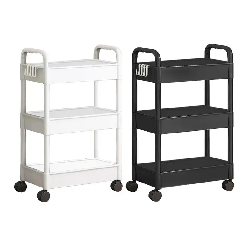 Household Multi-layer Small Cart Storage Rack Floor To Floor Kitchen Bedroom Bathroom Storage Rack With Wheels Rolling Cart image 5