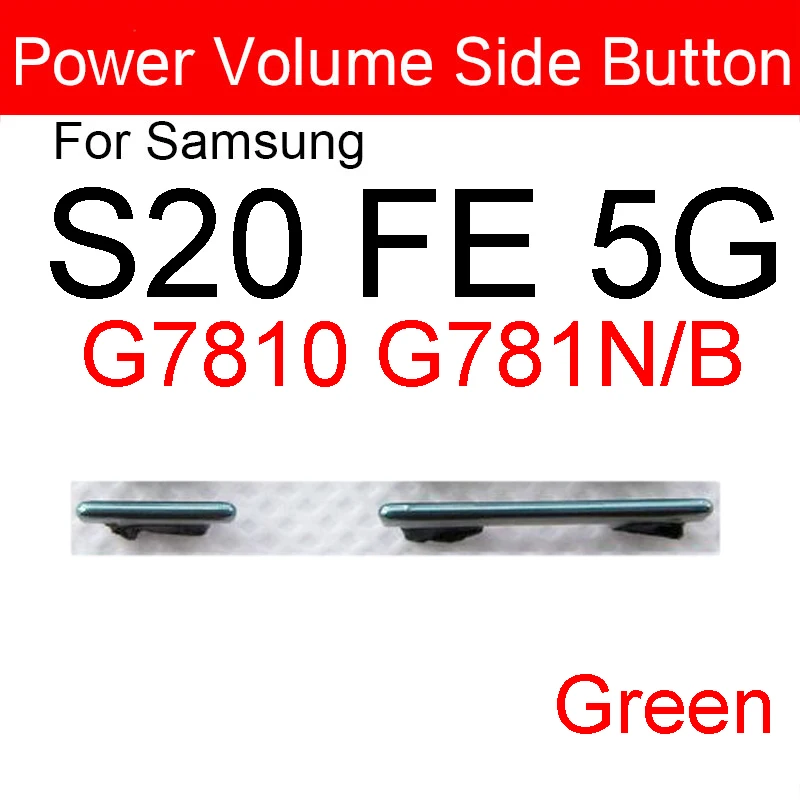 1Set(2pcs) Volume Power Button For Samsung Galaxy S20 FE 5G G7810 G781N/B Volume Button + Power On Off Side Key Repair Parts