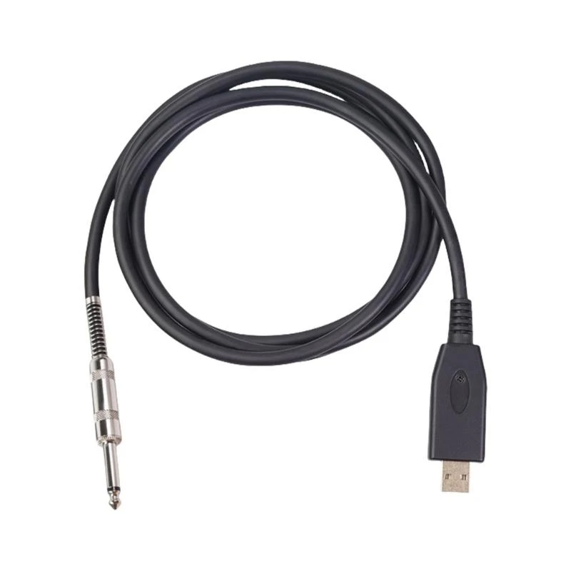 U55B USB To 6.35mm Interfaces Cable For Electric Guitar Recording With Gold Plated Connectors And Noise Reduction