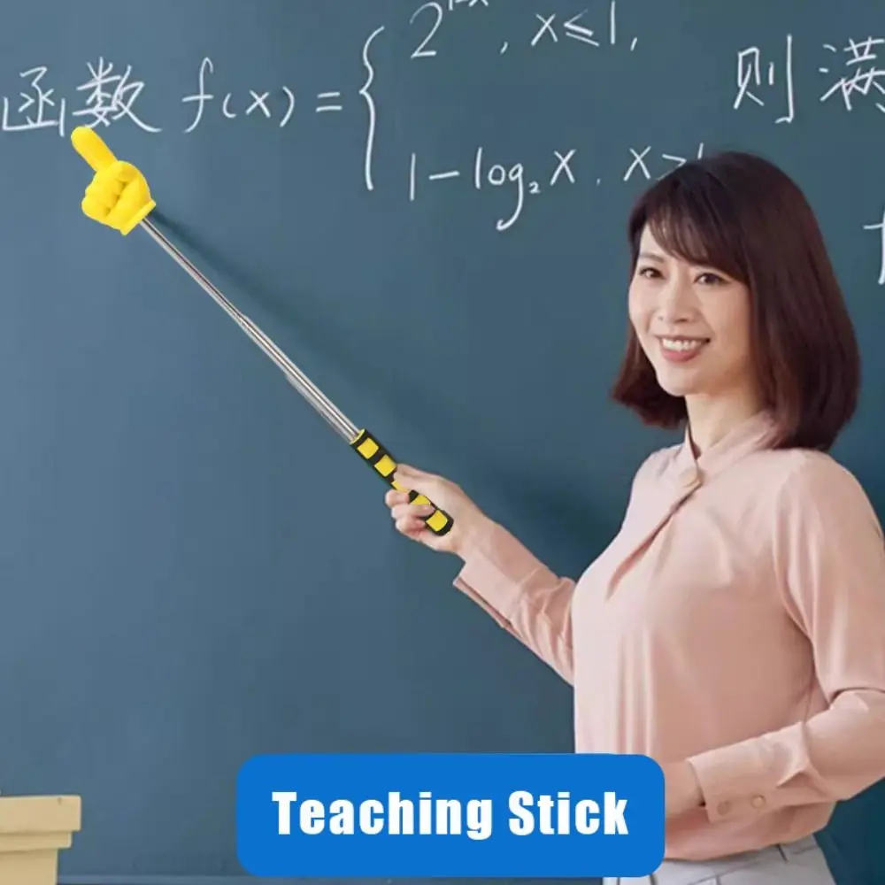 Professional Stainless Steel Finger Reading Sticks Telescopic Rod Finger Design Teaching Stick Whiteboard Hand Pointer