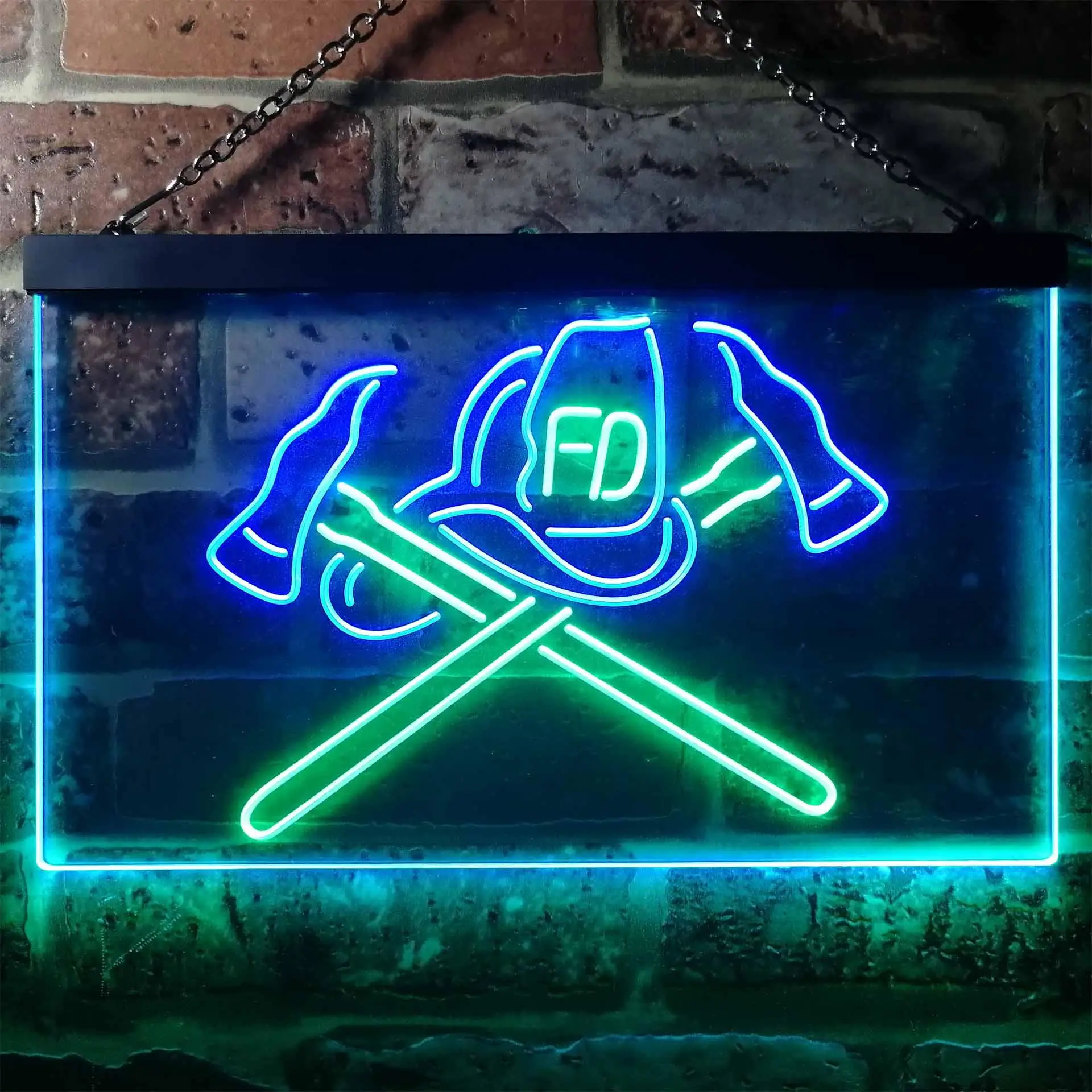 Firefighter Fire Department Retired Gift Dual Color Led Neon Sign st6-i3293