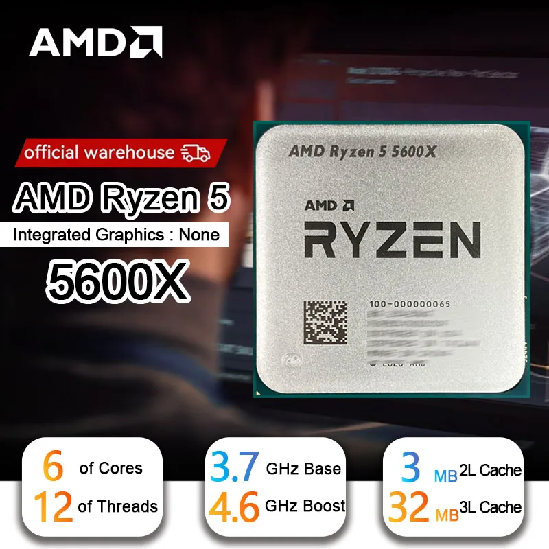 AMD Ryzen 5 R5 2600, 3.4GHz, 6 코어, 12 코어 CPU 프로세서 소켓, AM4