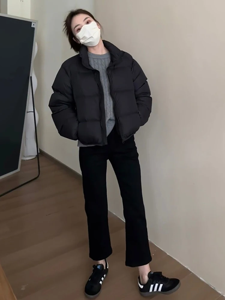 

Puffer Parkas Women Coat Womens Checkerboard Pattern Winter Cotton-Padded Thick Warm Hooded Long-Sleeved Fashion Casual Ladies