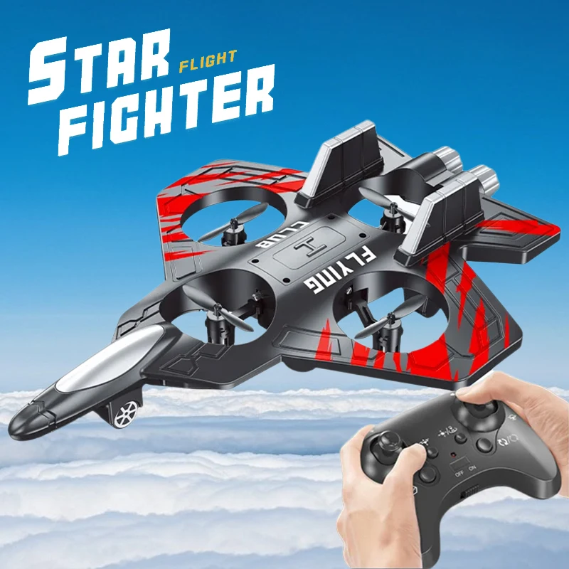 

Пенопластовый дрон RC Самолет 2,4G с дистанционным управлением Fighter Jet 360° ° Планер, трюк, вращение, вертолет БПЛА со светодиодной подсветкой, детская игрушка