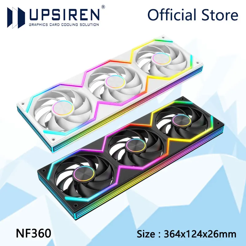 UPSIREN NF360 ARGB Computer Case Integrated fan,Four sided lens one-line Connection/CD pattern/Hydraulic bearings cooling fans