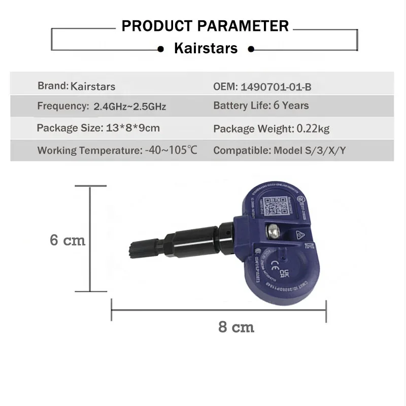 1490701-01-B For  Bluetooth TPMS Tire Pressure Sensor Monitoring System Fit for 2021-2024  Model Y 3 S X 1490701-01-C