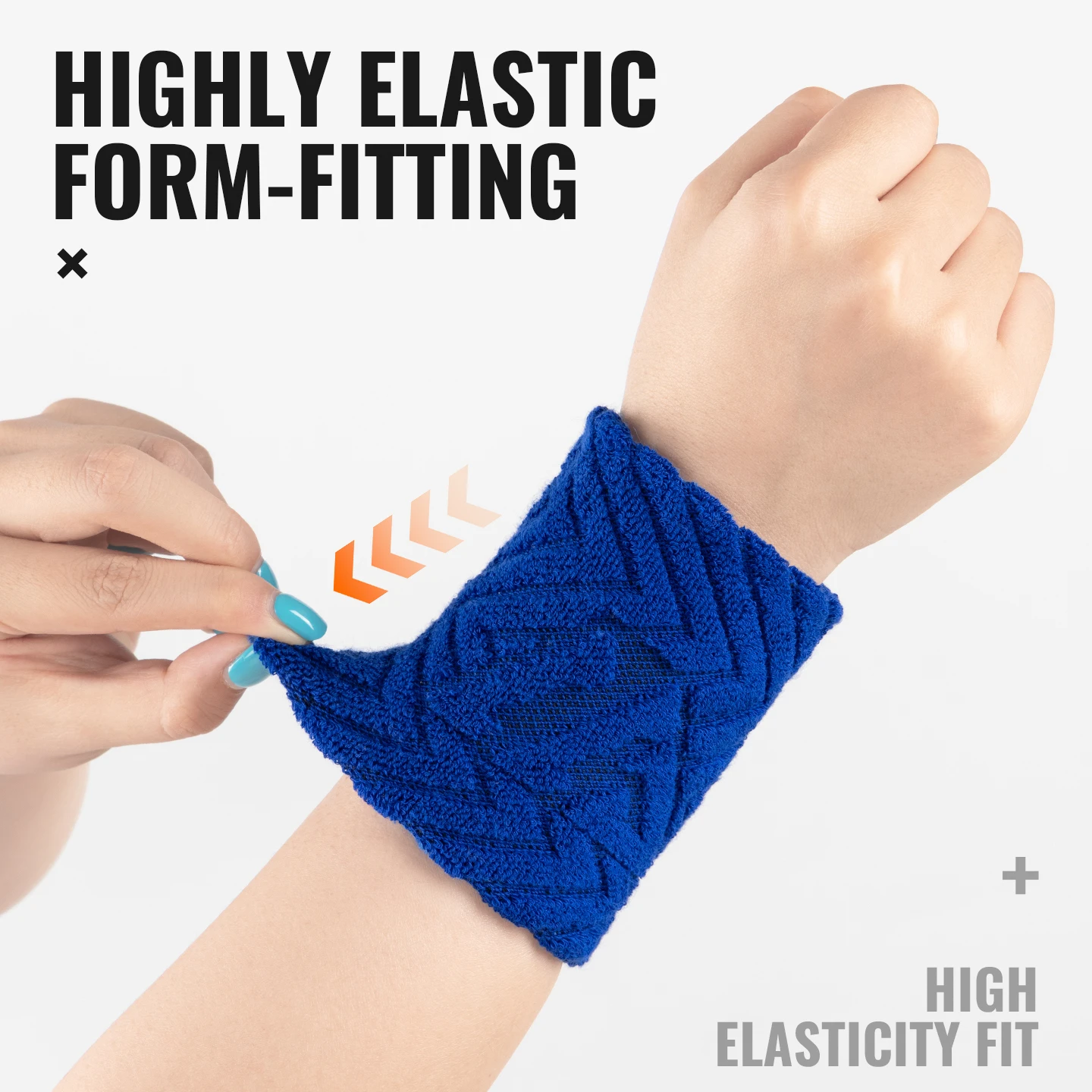 WRELS Sweatbands Wristbands Absorbent Breathable Quick Dry Elastic Soft Tennis Basketball Gym Fitness Training Sports Wrist Band