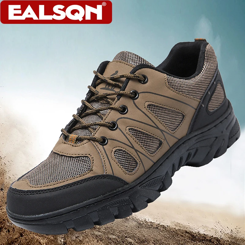 Men's Hiking Shoes Breathable Lace Up Outdoor Shoes Wear-resistant Men Trekking Walking Hunting Tactical Sneakers