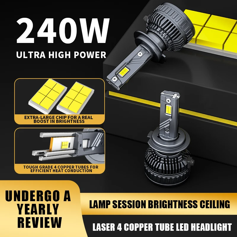 

240W H4 Hi/Lo H7 Car Led Headlight Bulbs Super Bright Canbus H1 H3 H11 9005 HB3 Car Lamps 6000K 9006 HB4 9012 HIR2 Auto Lights