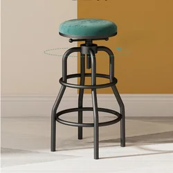 Backrest Bar Chair, Lift Adjustment Semi-bar Chair, High  Temperature Paint, Stable Bearing Restaurant Furniture