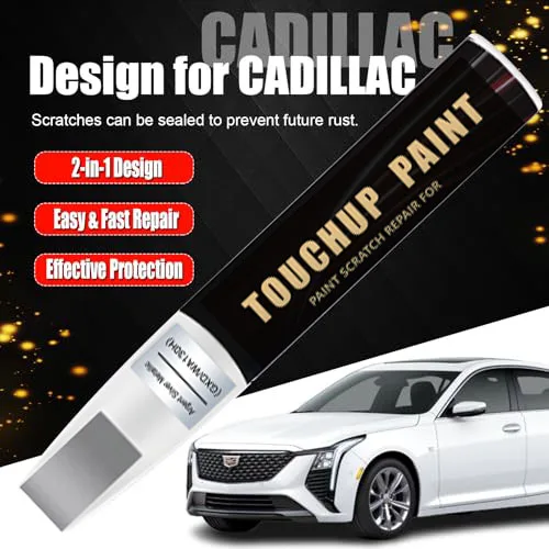 Car Touch Up Paint(Argent Silver Metallic(GXD/WA130H) for Cadillac Car Paint Scratch Repair Kit, Quick & Easy Solution to Repair