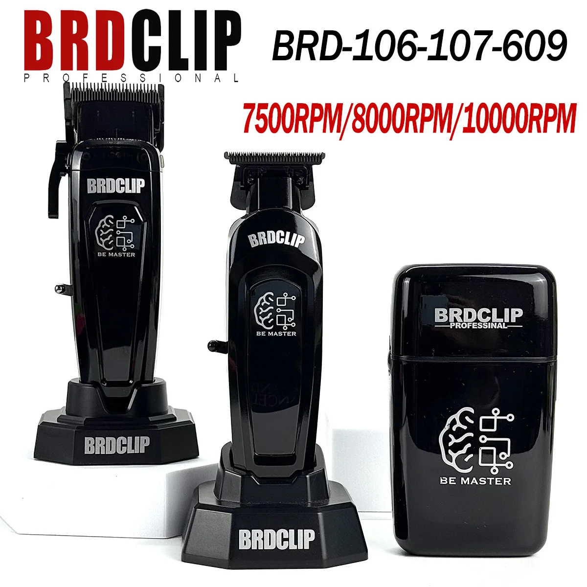 

Professional BRDCLIP 106 107 609 FA1R Hair Clipper 7500RPM Hair Trimmer DLC Blade 8000RPM Hair Trimmer With Base 10000RPM Shaver