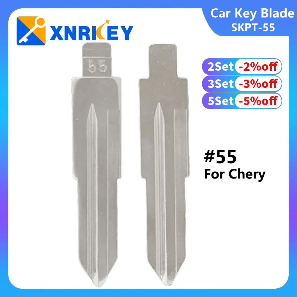 

XNRKEY 1PCS Metal Blank Uncut Flip KD Remote Key Blade Type #55 for Chery QQ3 NO. 55 Blade