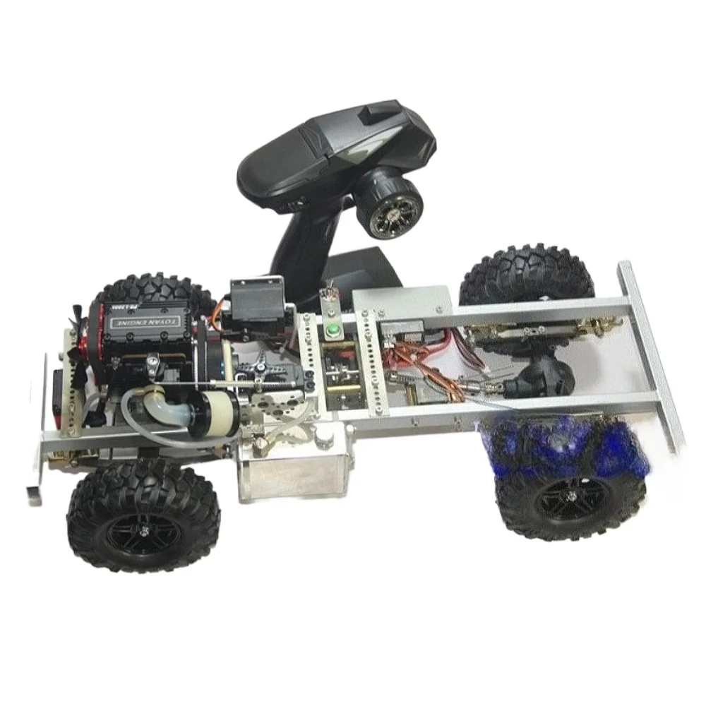 TOYAN L200 Twin Cylinder Methanol Engine Homemade Four Wheel Drive Chassis Model Remote Control Car Chassis Gearbox Engine Parts