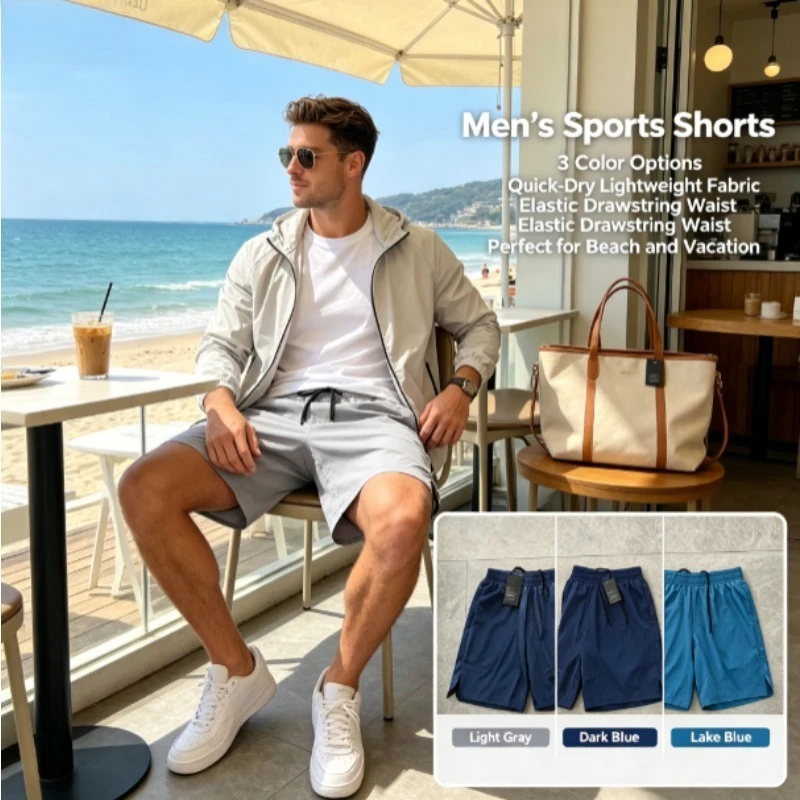 

Men's Woven Quick Dry 5 Inch Sports Shorts, Ultra Thin Breathable Wear Resistant Casual Running Bottoms for Summer