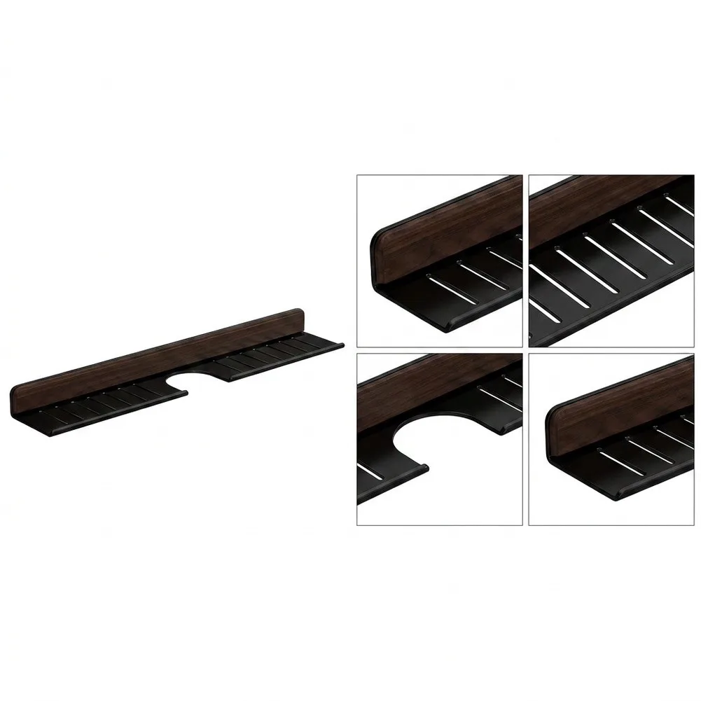 Minimalist Bathroom Shelf Suction Mounted 40cm Long Rust Resistant for Toiletries Facial Cleanser Hand Soap Storage