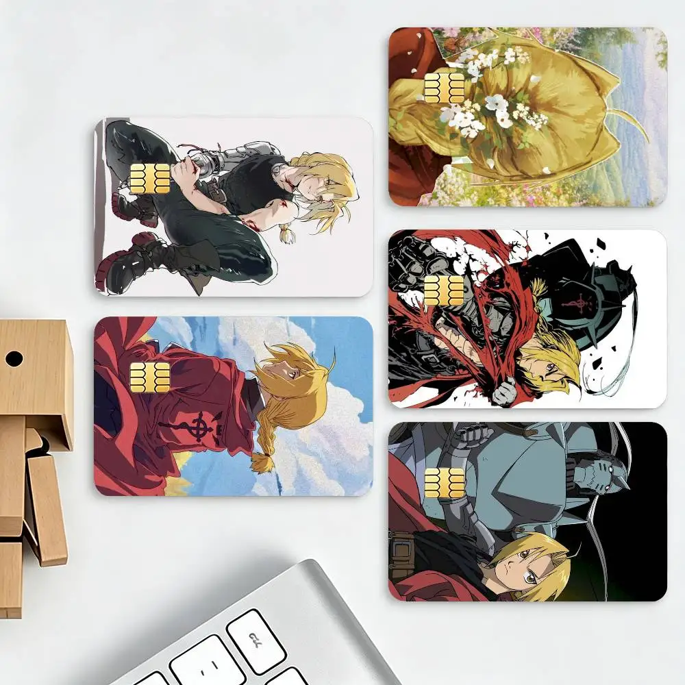 Edward Elric HD Waterproof Credit Card Stickers Silicone Decals For Chip Game Cards Gift