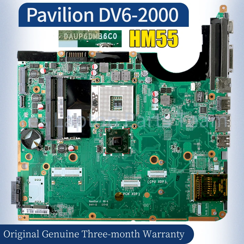 

DAUP6DMB6C0 для материнской платы ноутбука HP Pavilion DV6-2000 580978 -001 HM55 Материнская плата для ноутбука 100% протестирована