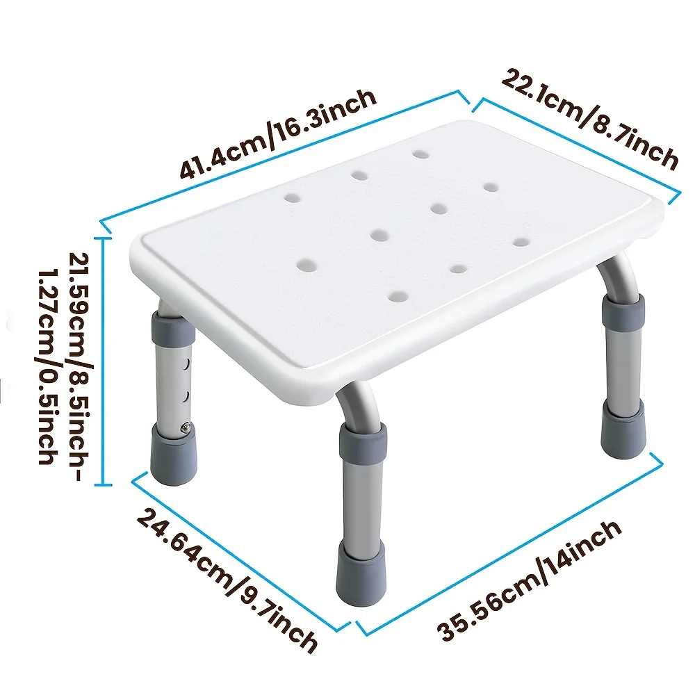 Shield of Dignity: Adaptive Height Shower Chair with Lockable Armrests—A Medical-grade Transfer Stool with A 331-pound Weight