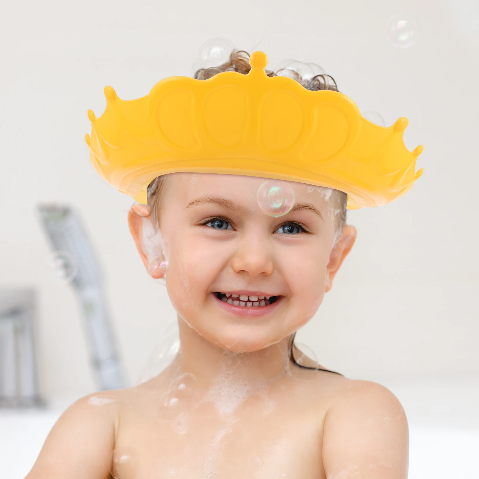 

Children Shampoo Cap Baby Shower Hair Bath Guard Crown Visor Silicone Kids Toddler Waterproof Ear Protection Travel Accessories