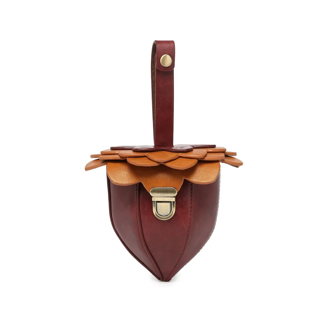 

Unisex Fashion Creative Personalized PU Handbag Adult Mini Coin Purse Women Man 3D Nut Shaped Shoulder Bag Party Bag Wallet