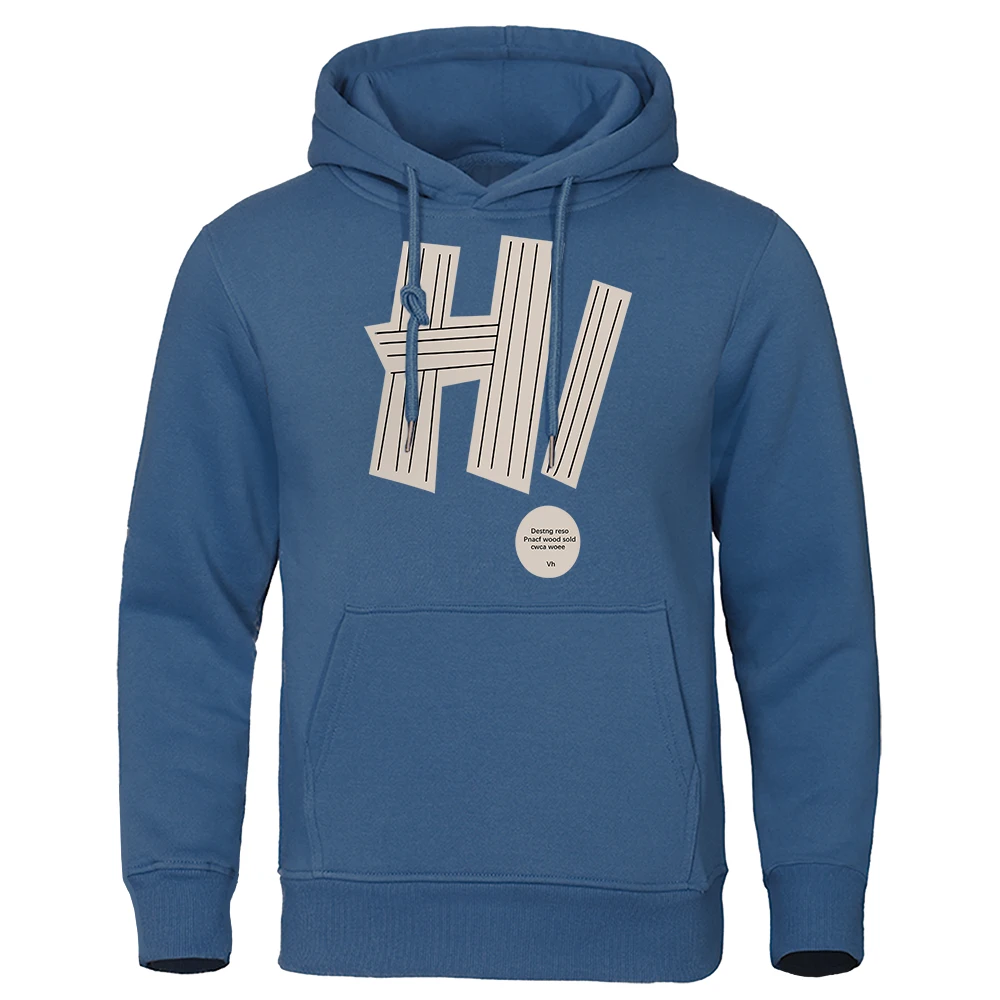 Spersonalizowany Hi Letter Print Mężczyźni Kobiety Bluzy Street Hip Hop Bluza z kapturem Kieszeń Bluza polarowa Crewneck Pullover Odzież dla par