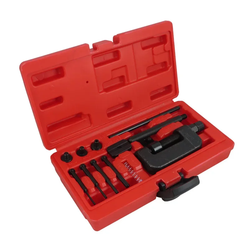 

Riveting Repair Tool Kit With Red Case Motorcycle Bike Heavy Duty Splitter Link Riveter Set Cam Drive Chain Breaker