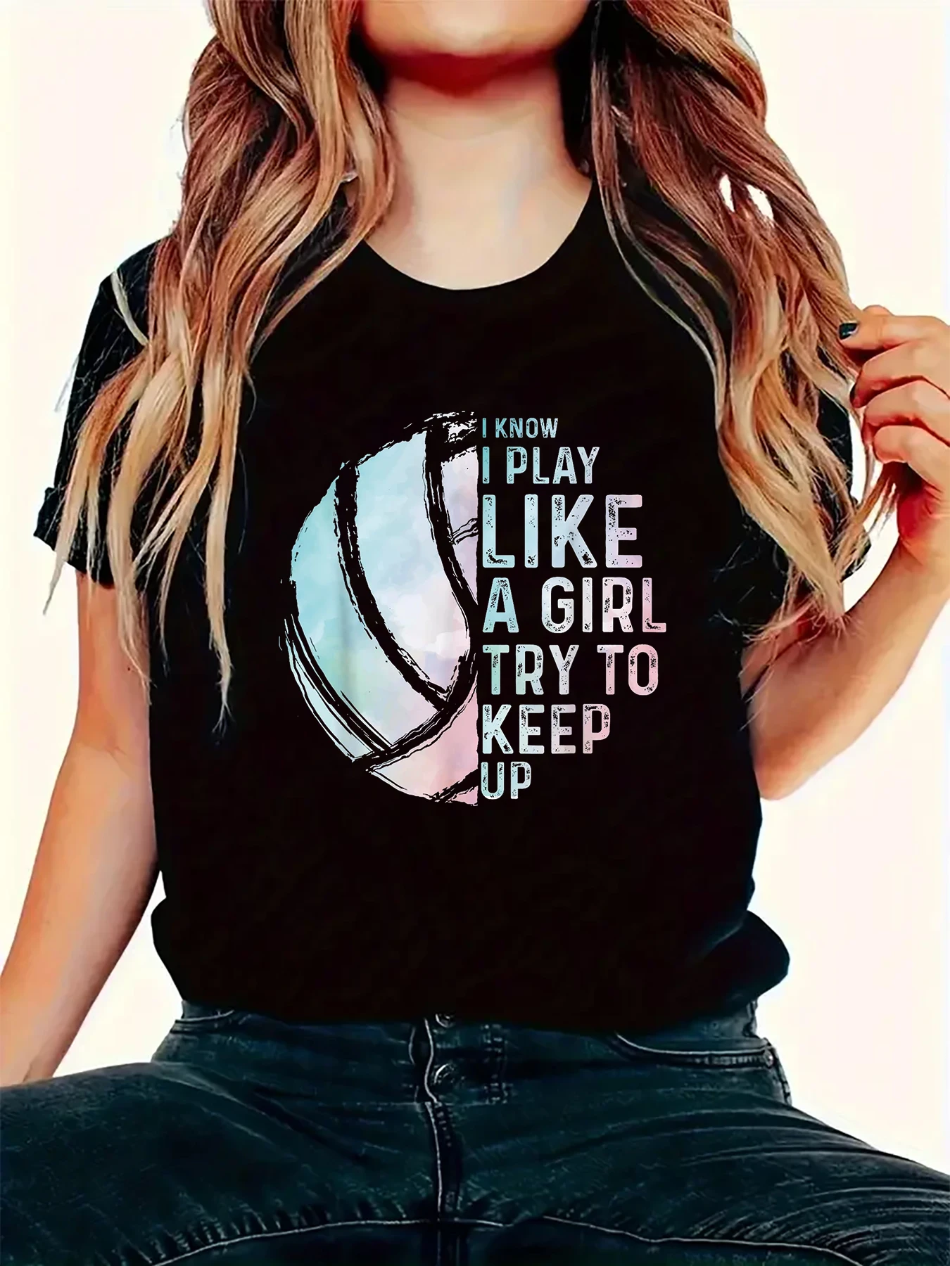 Funny Volleyball Design Women T Shirt Summer Fashion Short Sleeve T Shirt Printed Tees O-Neck Casual T-Shirt Women Clothing