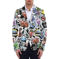 Customized Wholesale New Men's Blazers Fashion Suit DIY Your Design Coat Casual Slim Fit Blazer 3D Print Jacket Men Dropshipping 4