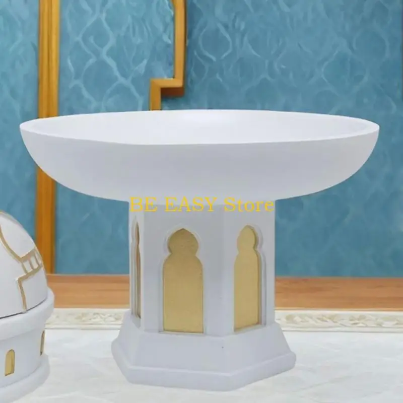 E28F Gold and White Decorative Mosque Tower Islamic Eid Mubarak Decors Table Ornament Ramadans Eid Home Decorations Gift