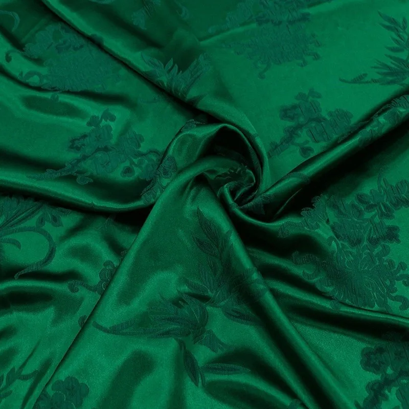 Elastic silk Crowne crepe embossed jacquard fabric artistic style cheongsam and Hanfu