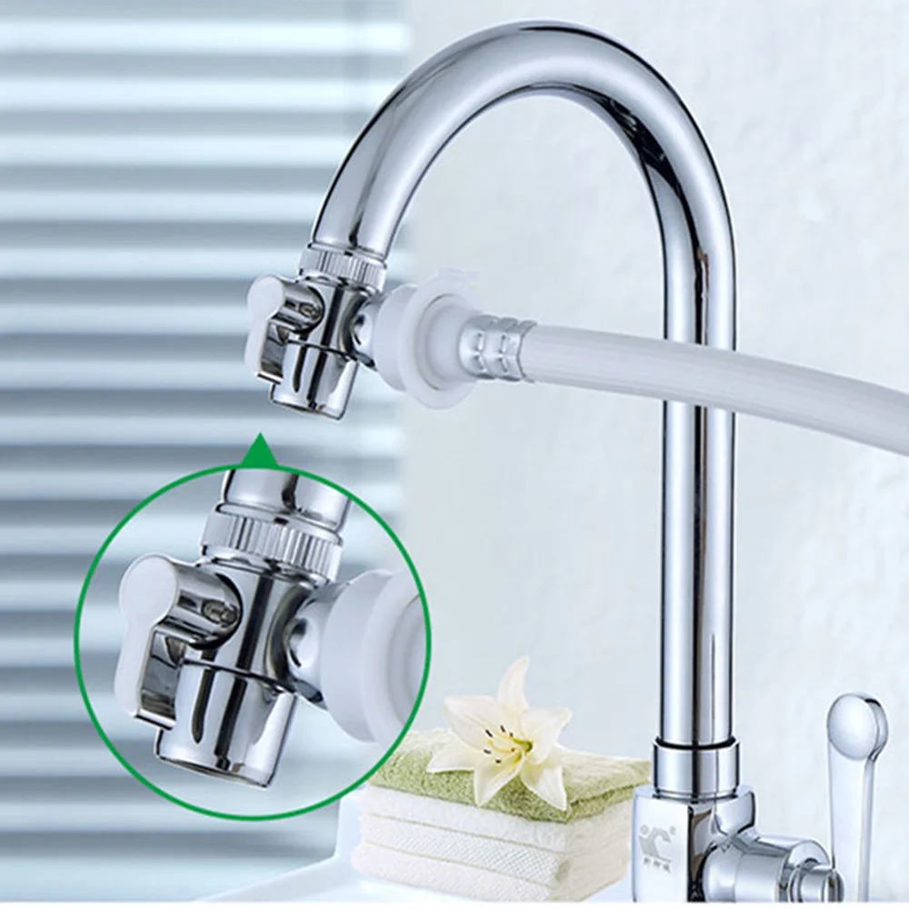 Faucet Switch Adapter Kitchen Sink Zinc Alloy Diverter Washbasin Faucet Connector For Bathroom Shower External Accessories