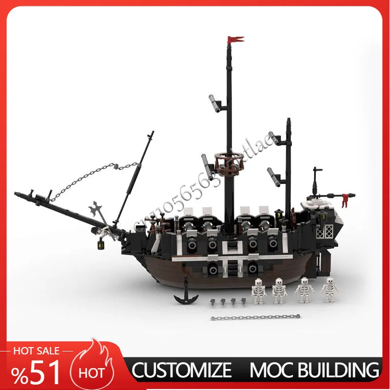 1017ピース カスタムMOC 海賊シリーズ クリーキング・リブケージ蒸気船モデル テクノロジーDIY組み立てパズル クリエイティブなホリデーギフト