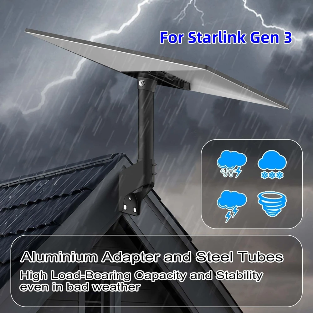 

Для монтажных комплектов Starlink Gen 3, 360 ° Регулируемый поворотный настенный кронштейн для крыши, совместимый со стандартной тарелкой V3 Starlink
