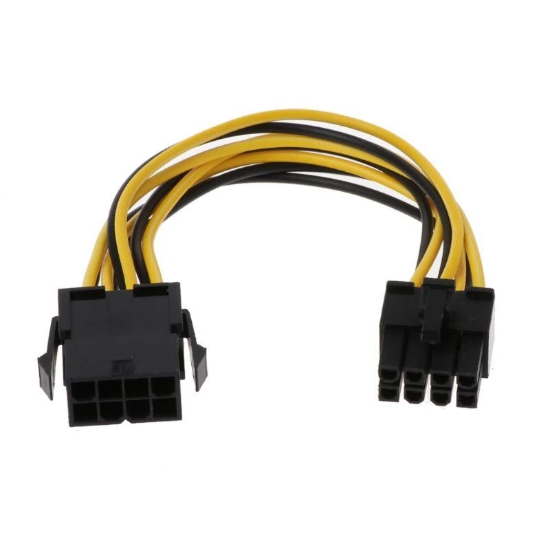 

F3KE 8 Pin Power Extension Cable 8 pin (for M) to 8 pin (F) 7.9in Yellow + Black
