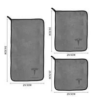 Car Logo Badge Microfiber Wash Towel Cotton Soft Cleaning Rag Drying Cloth For Tesla Model 3 S X Y Emblem Accessories