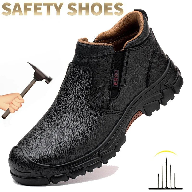 New Composite Toe Shoes Kevlar Fiber Outdoor Safety Protective Shoes Men\'s Indestructible Work Shoes Fashion Welders Work Boots