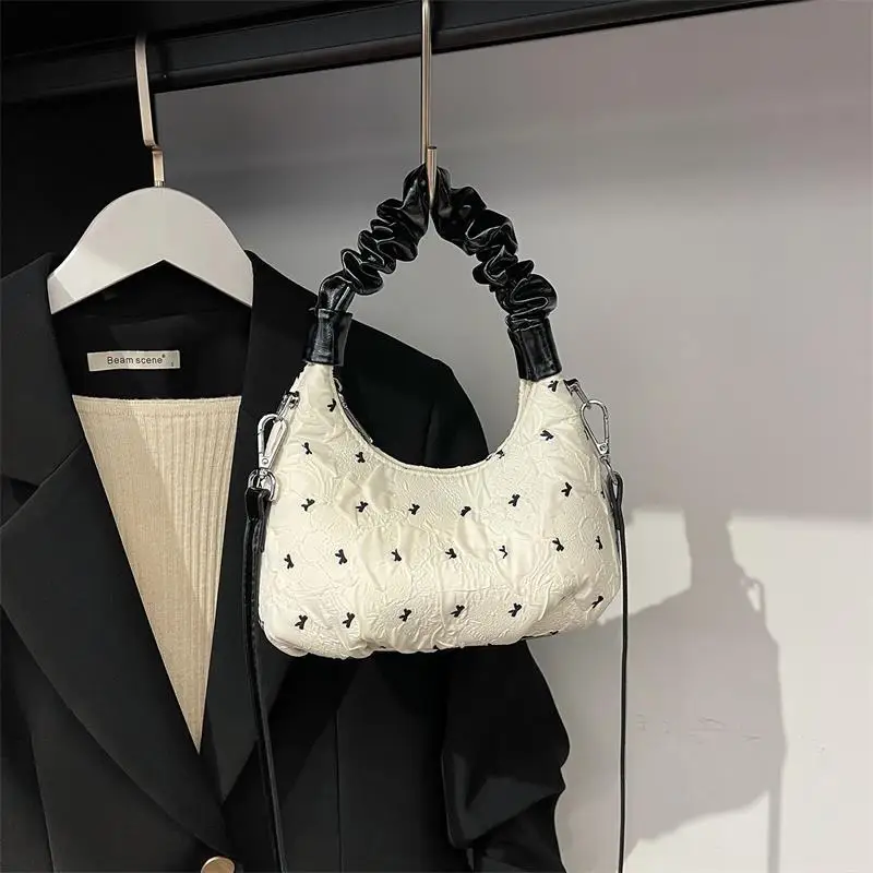 Женская сумка через плечо с милым бантом, модная девчачья повседневная сумка через плечо большой вместимости для поездок на работу