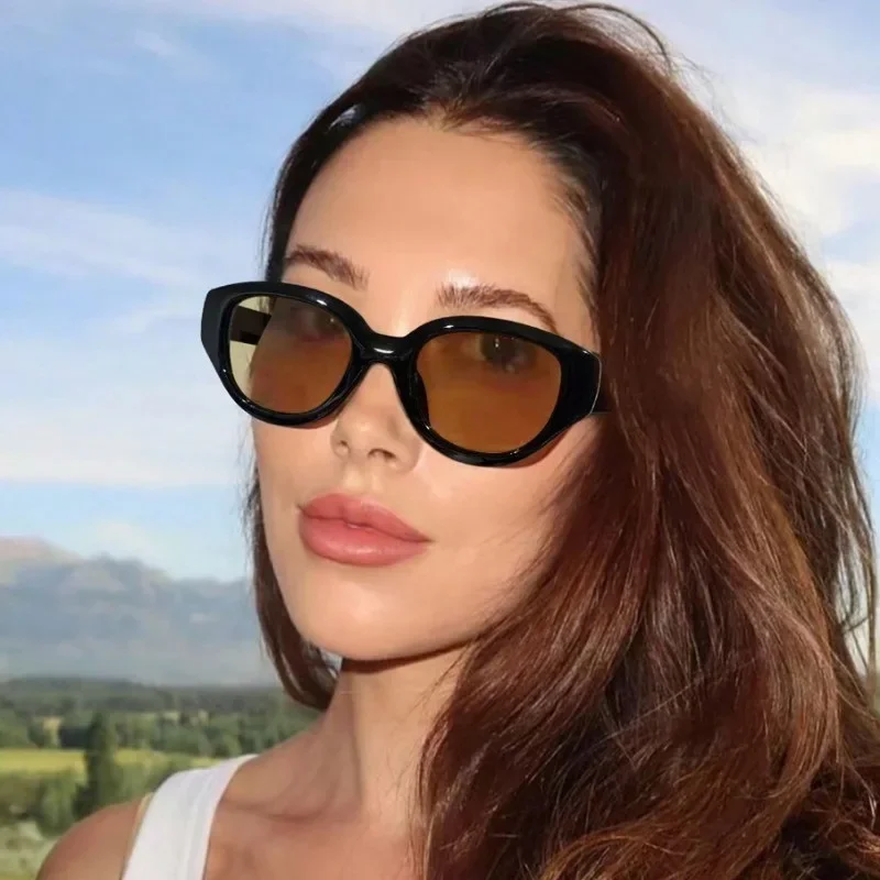 

New Cat Eye Sunglasses Women Luxury Brand Design Eyewear Women Men Oval Glasses