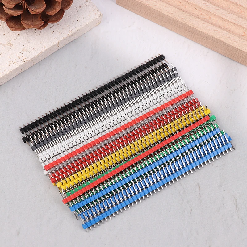 30 peças cabeçalho de pino quebrável kit de conector de cabeçote macho de fileira única ferramenta de tira de pino pcb