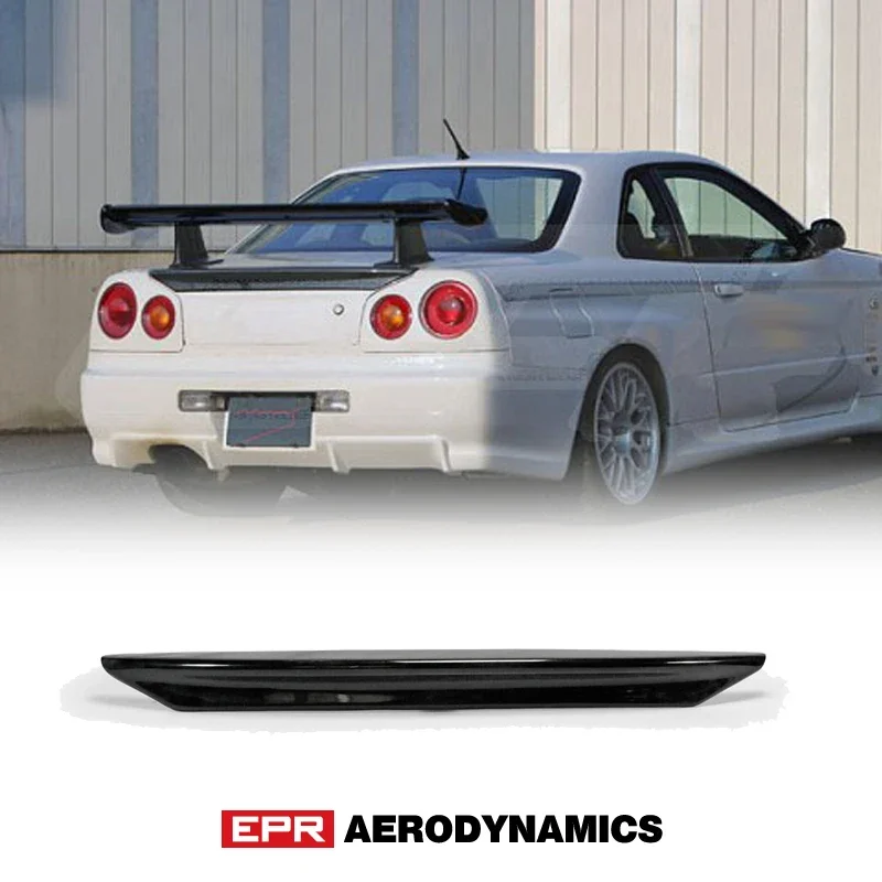 Car Accessories MI Style Fiberglass Rear Spoiler FRP Fiber Glass Trunk Wing Bootlid Splitter Lip For Nissan Skyline R34 GTR GTT