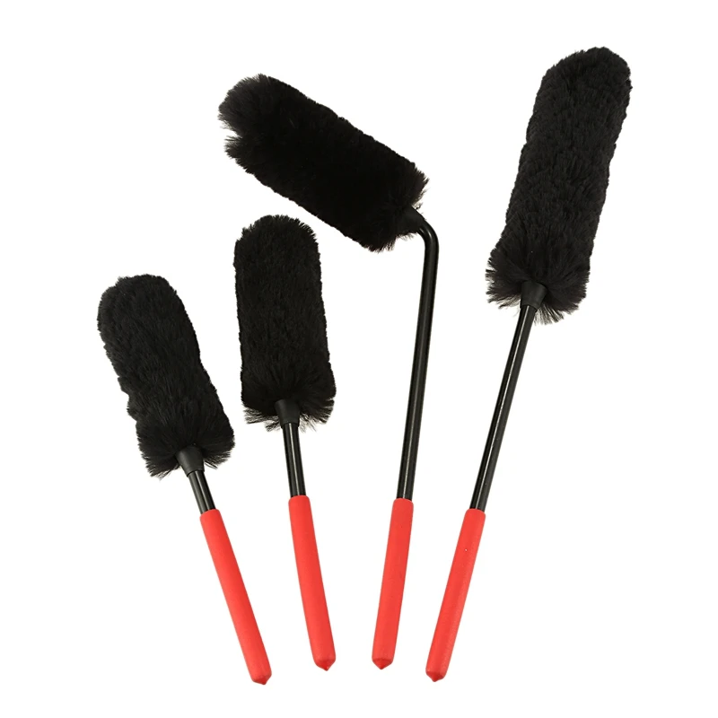 

4Pcs Wool Wheel Brush Cleaning Brush Car Cleaning Small Tweezers Antistatic Wool Bar Mop