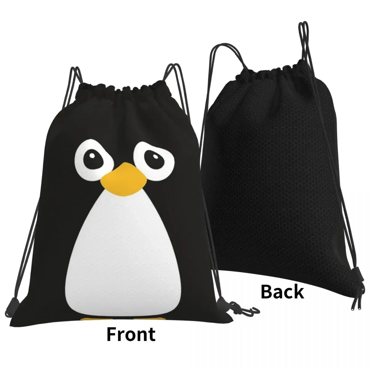 Mochilas de pingüino de Vector lindo, bolsas con cordón portátiles de moda, paquete de cordón, bolsa deportiva de bolsillo, bolsa de libros para estudiantes de viaje